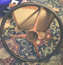 Vintage Antique 3 Spoke 17 Tractor Truck Steering Wheel Rat Rod Used Rough