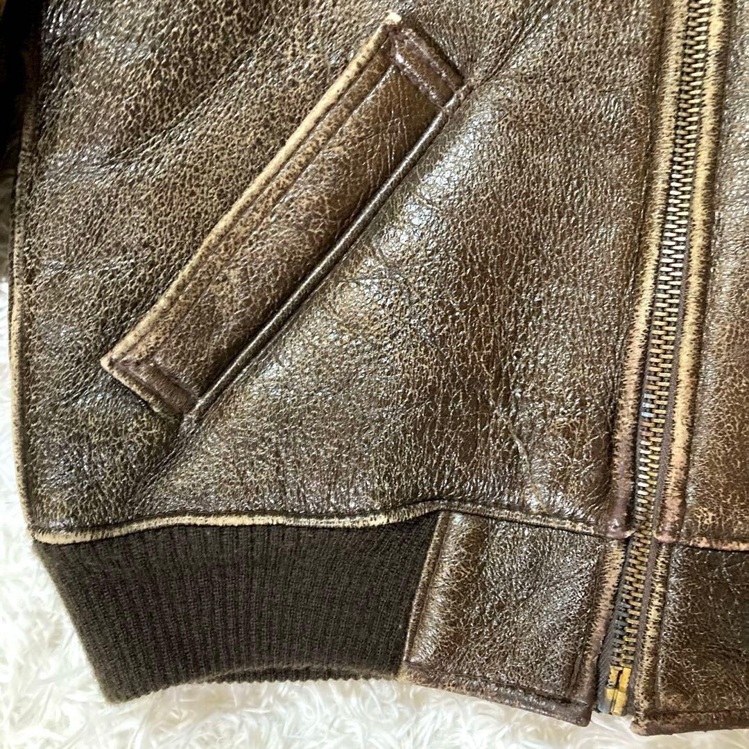 Schott B-6 Shearling Flight Jacket Sheepskin Size… - image 6