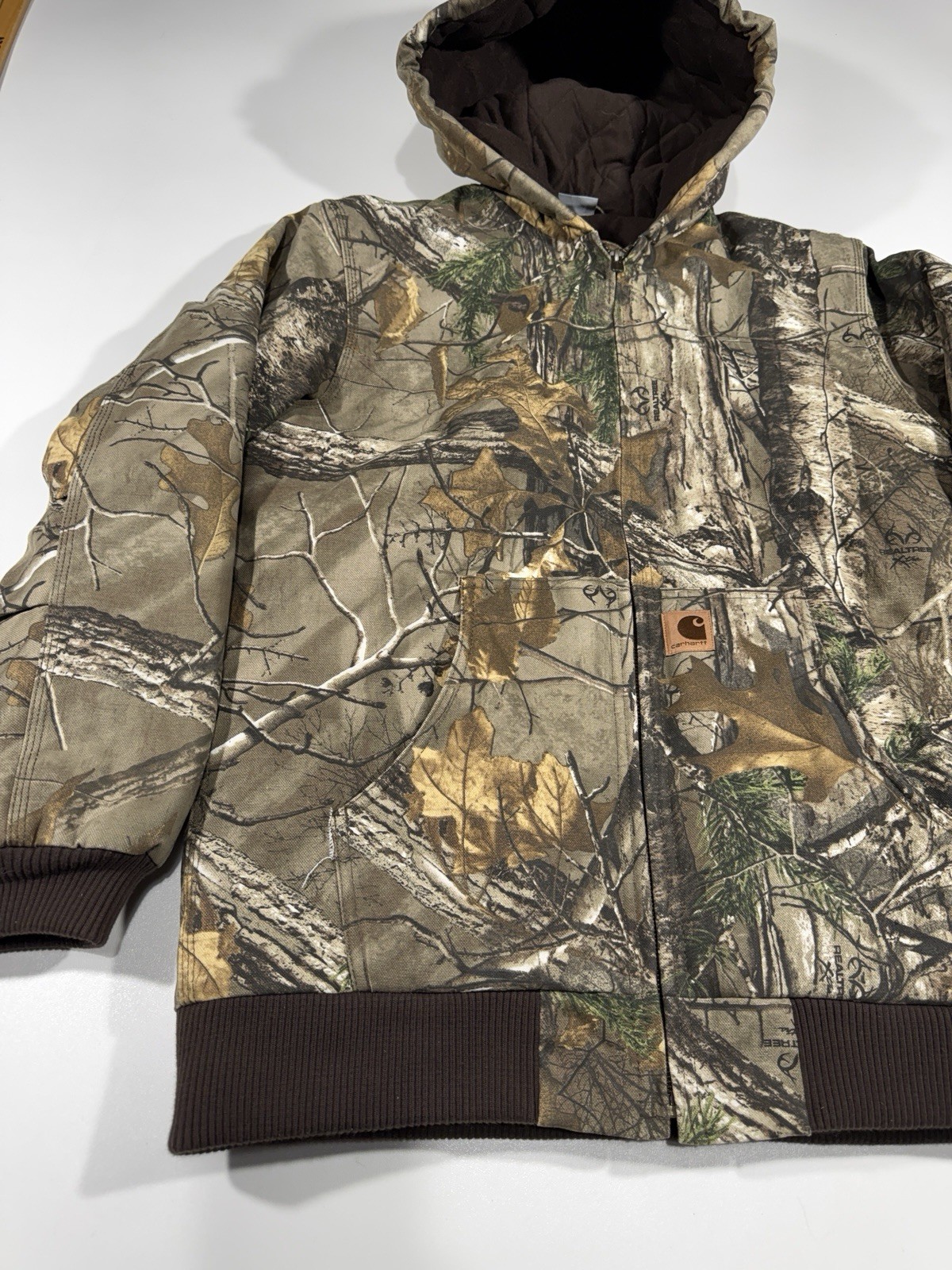 Carhartt Realtree Wooded Camo Hooded Canvas Jacket Modern Sz 42 thumbnail 3