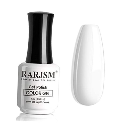 Gel Nail Polish, 15ML Pure White Gel Polish UV LED Nail Gel Varnish Soak Off
