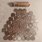 King George VI Dimes 10 Cents Canadian 80% Silver Roll of 50