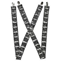 Buckle-Down Men's Suspenders-Batman Outlines Black/White 1.5-Inch Wi (Us Import)