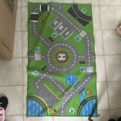 Kids Rectangle Play Rug Street Road Map Design Multicolor Bedroom Playroom