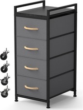 4 Tier Drawer Closet Organizer Tower Clothing Storage Drawers W/Wheels Bedroom