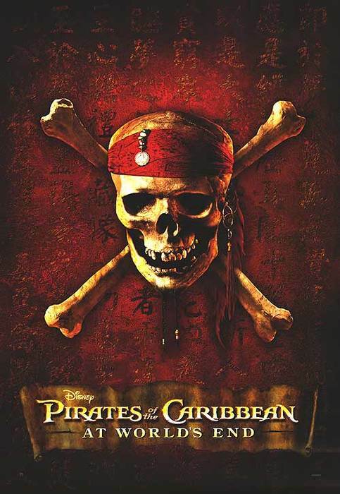 Pirates Of The Caribbean: At Worlds End Movie Poster Skull and Crossbones