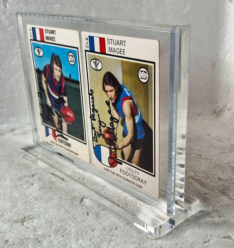 SCANLENS VFL FOOTBALL CARDS 1974 & 1975 🏉Signed STUART MAGEE Footscray Bulldogs - Picture 4 of 6