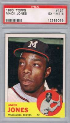 1963 Topps #137 Mack Jones PSA 6 EX-MT | eBay