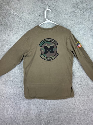 Nike University of Michigan Wolverines Shirt Herren M Army Braun USA Flagge Nike Tee - Bild 9 von 11