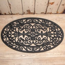 Matte f&uuml;r den Hauseingang, T&uuml;rmatte im Landhausstil, aus Gummi, Oval