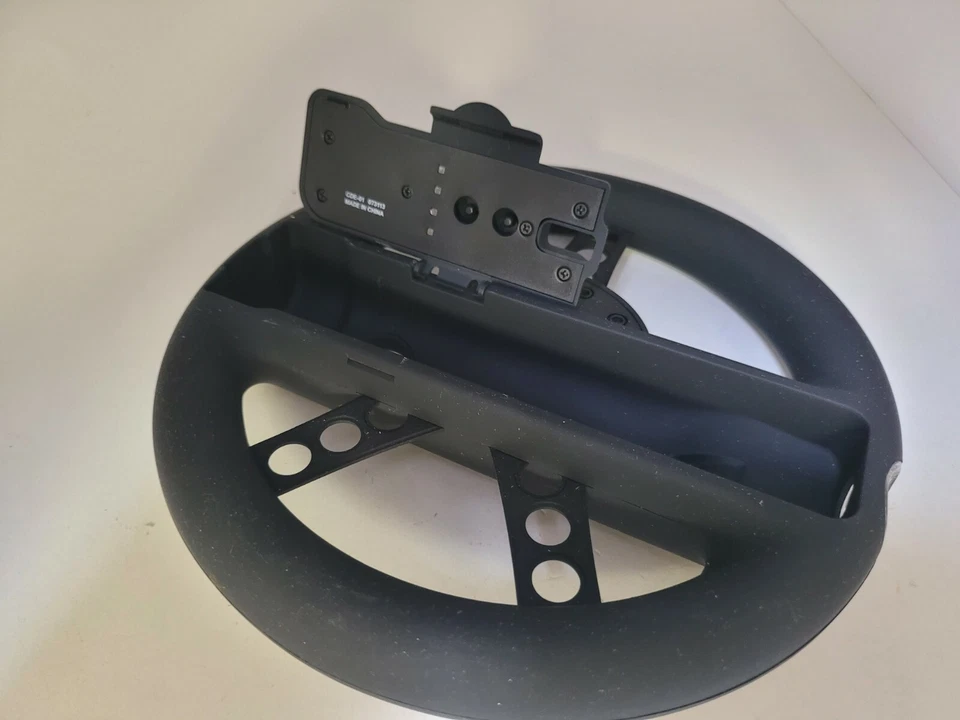 NOVO volante de corrida preto com punho de borracha para sistema Nintendo Wii (PEGAJOSO) - Imagem 2 de 4