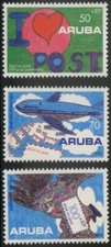 Aruba 1992 MNH**Centenary of Postal Service*Aircraft*Heart*Pigeon*Drowing 3v set