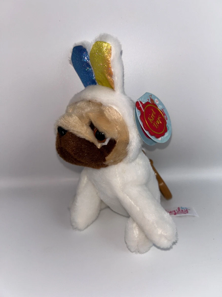 Keel Toys Pugsley Soft Toy Pug Dog Dressed as a Bunny Keyring Bag