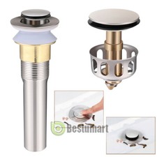 Bathroom Faucet Vessel Vanity Sink Pop Up Drain Stopper with Overflow Strainer