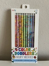 Ooly Color Doodles Fruity Scented Erasable Colored Pencils Box Of 12 New