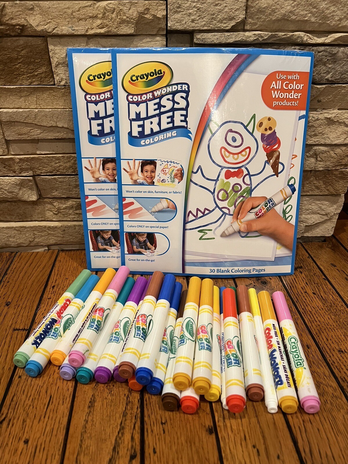 Set of 23 Color Wonder Markers & 30 New Shrinkwrapped Blank Coloring Pages