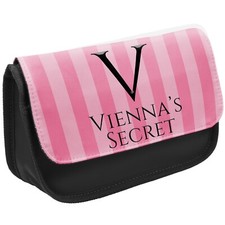 Personalised Victoria's Secret Pencil Case Black Womens Make Up Bag Gift VIC01