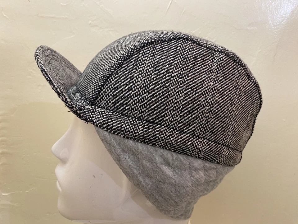 Gorra de ciclismo de invierno tela de lana color gris Foto 2 de 4