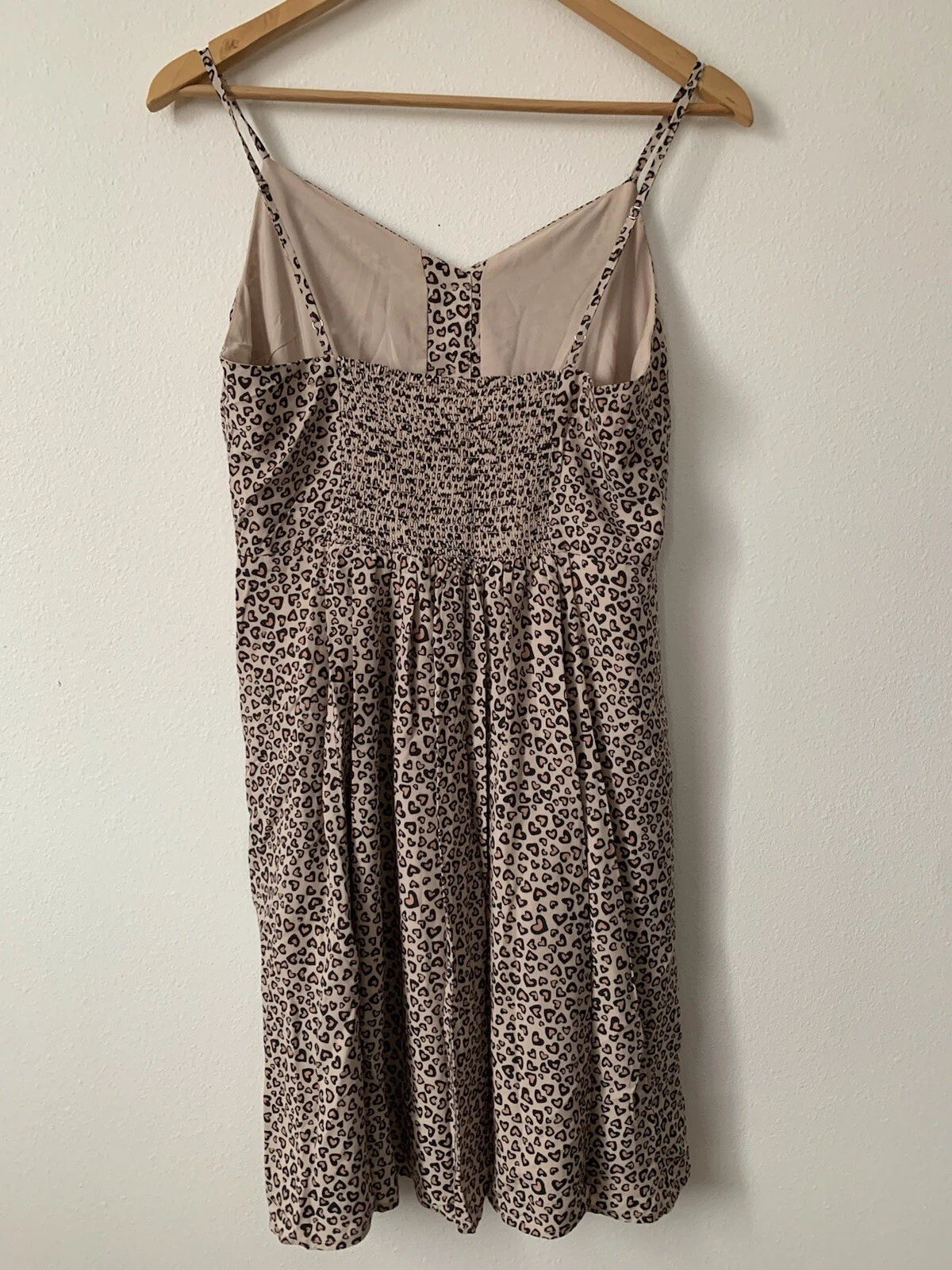 VALENTINO Abito skater stampa cuore leopardato 6 GAP gotico anni 90 stile Y2K data notte S animale