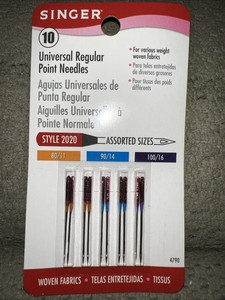 NEW Singer 5 Style 2020  Asstd Siz Needles For Woven Fabrics Size 11/14/16
