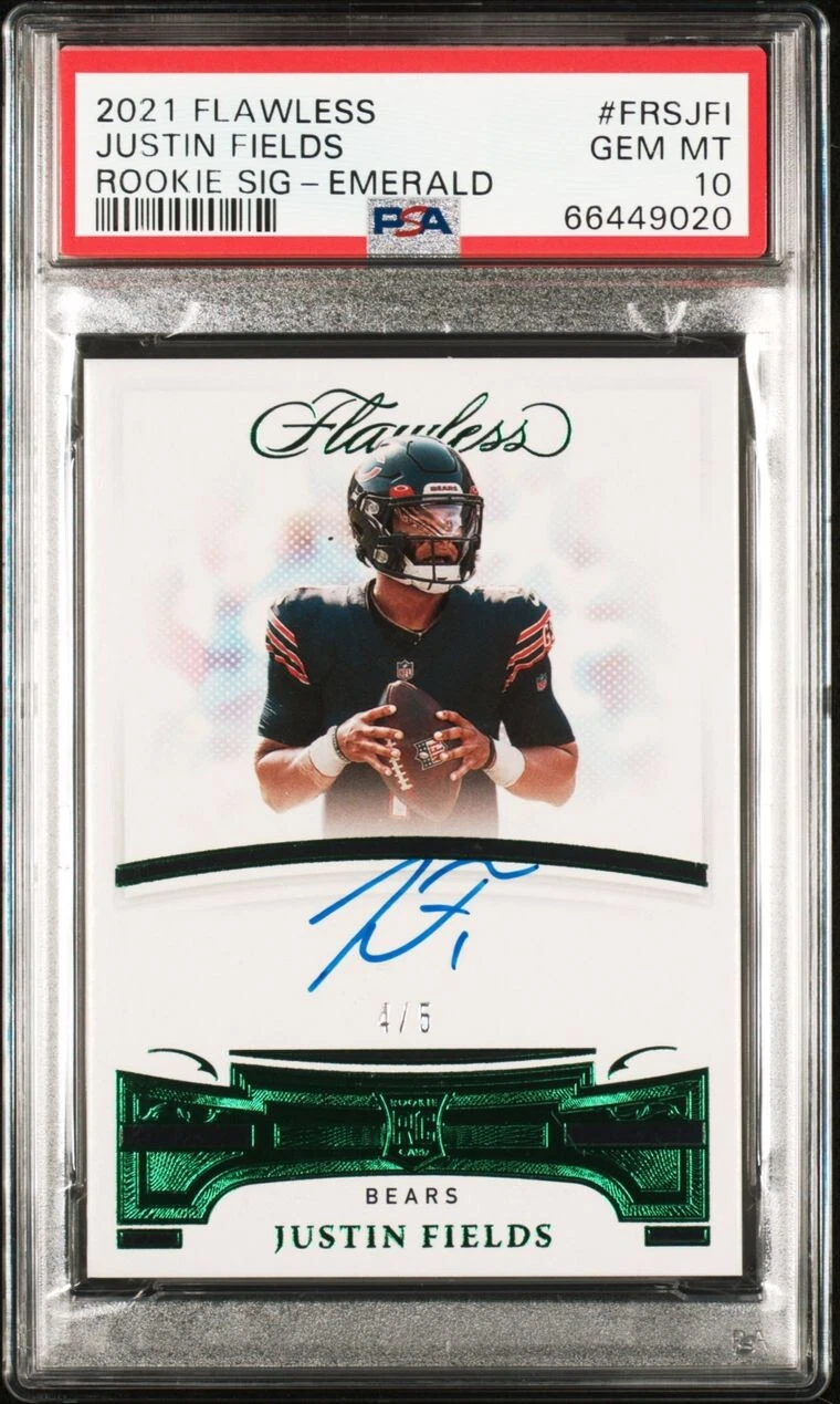 Justin Fields Panini Flawless Flawless Rookie Signatures #FRSJFI Emerald