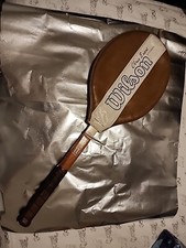 Vtg Wilson Chris Evert Autograph Speed Flex Wood Tennis Racquet Cover USA