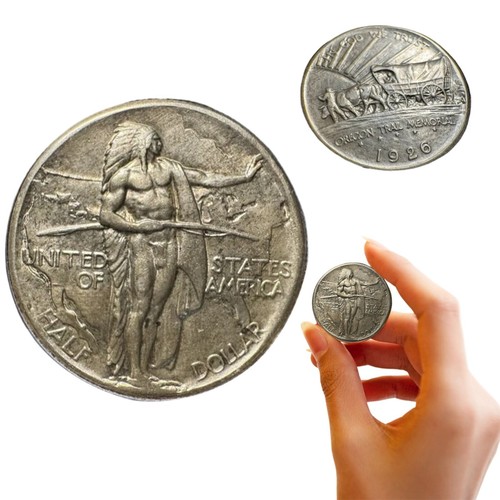 1926 P Oregon Trail Memorial Silver Half Dollar – Key Date Stunning Raw XF Coin