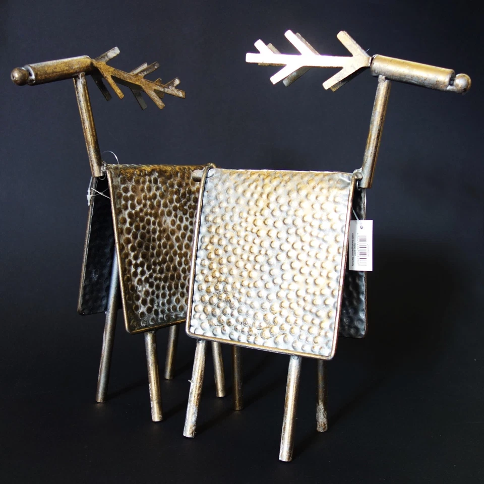 Große Figur Skulptur Dekoration Hirsch Rentier Metall sehr ausgefallen 34 cm