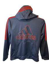 Adidas Blue Red Hoodie Sweatshirt Kids Large 14/16 Pocket