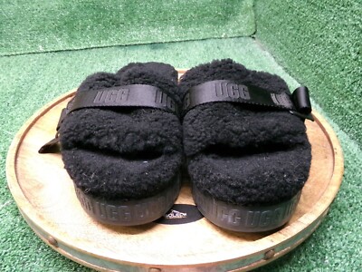 UGG Fluffita Womens Black Casual Open Toe Slide Slippers  display picture 2