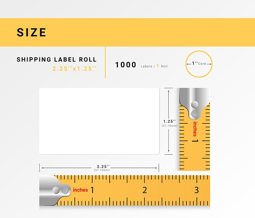 ZEBRA 2.25 x 1.25 POLYPROPYLENE WATERPROOF Thermal Labels - (2) Rolls of 1000 - Picture 3 of 7