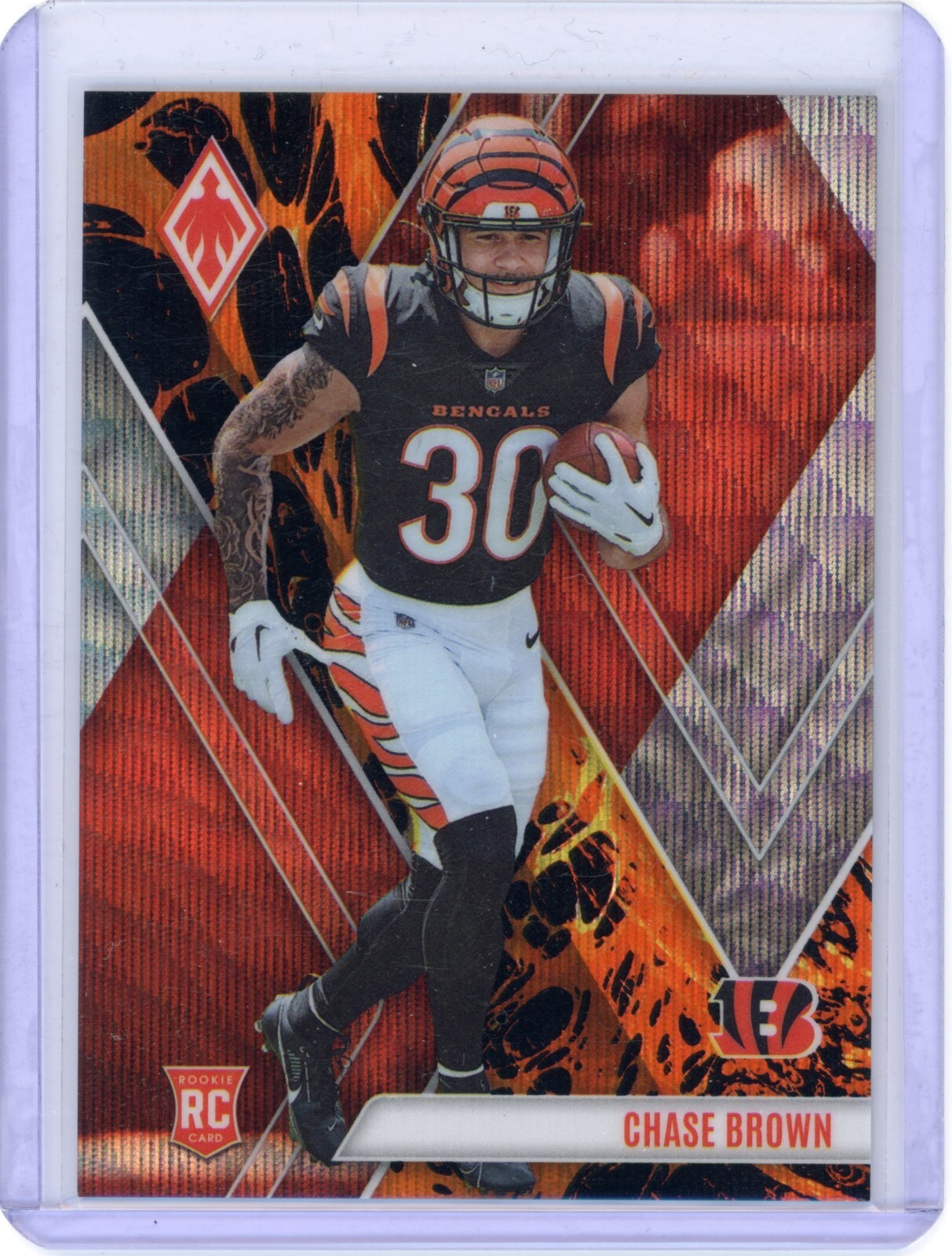2023 Panini Phoenix Chase Brown Lava RC /175 RC #133 Bengals Rookie