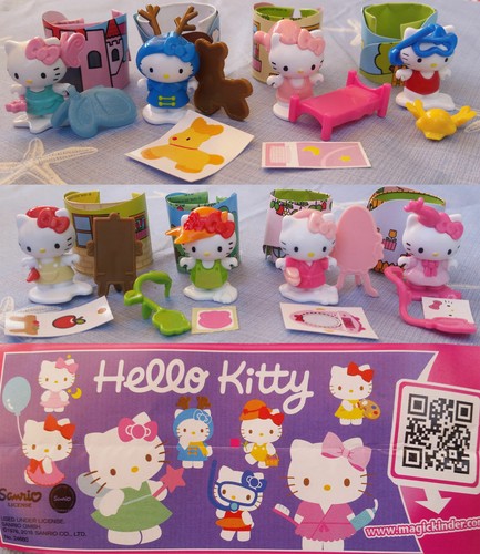 JUEGO COMPLETO DE 8 FIGURAS PARA NIÑOS FERRERO SORPRESA HELLO GATITO DE COLECCIÓN - Imagen 2 de 3