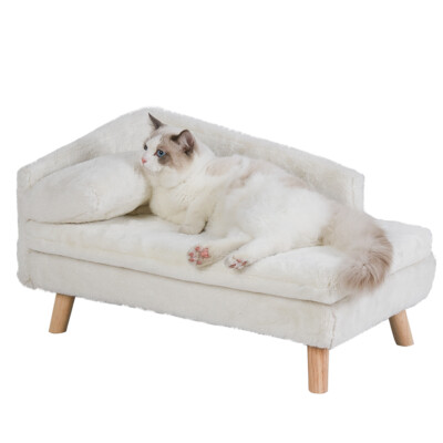 L Shape Elevated Dog/Cat Sofa Bed Easy Assembly Soft for Small Medium Pets Couch