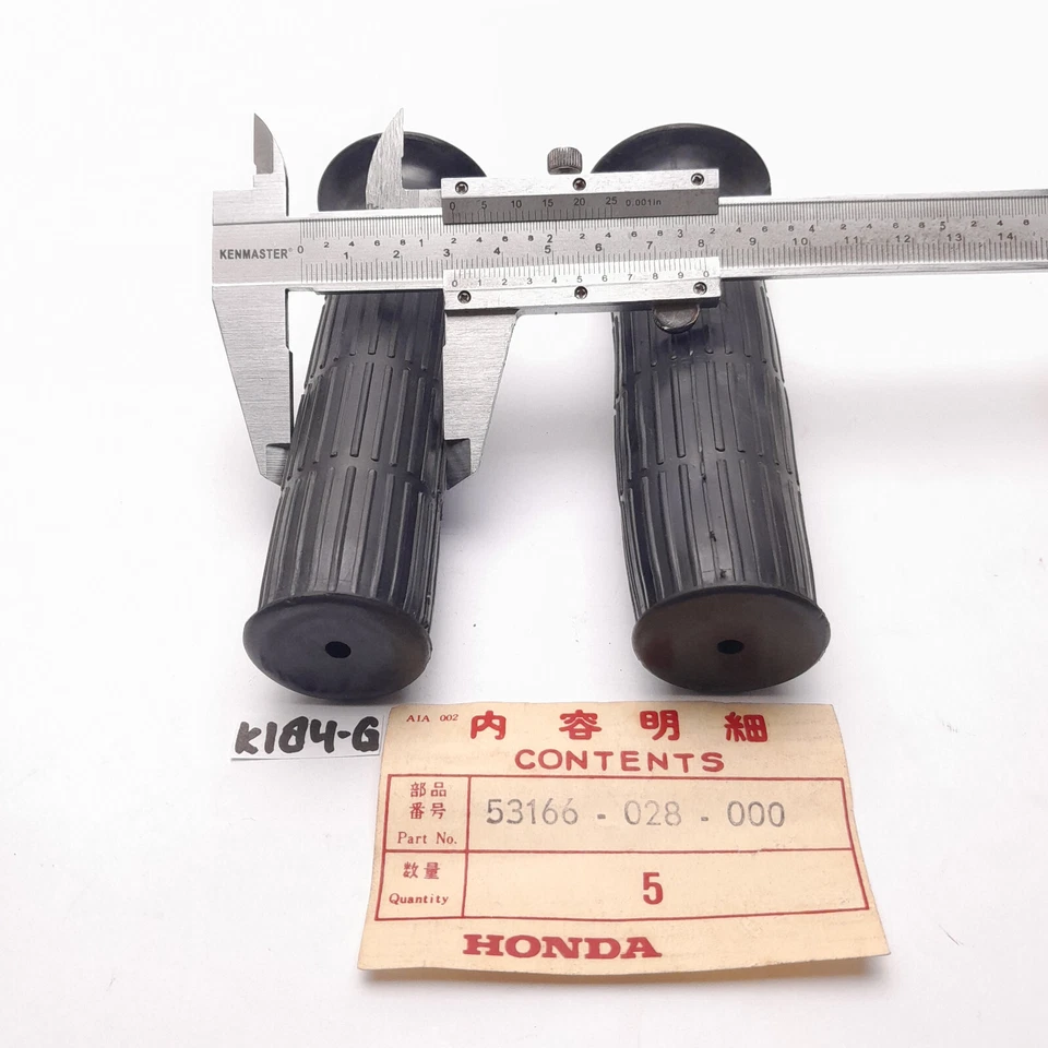 Rubber Grips Honda S90 S110 CT90 CB100 CB125 CL90 CL100 CL125 NOS 1Pair - Изображение 3 из 4