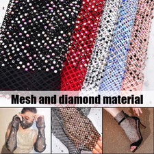 Fishnet Rhinestones Encrypted Fabric 24 40cm Blingling Mesh Elastic Crystal Trim