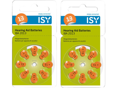 ISY IBA-2013 Typ 13 Hörgerätebatterien, Zink-Luft Knopfzellen, 1.45 Volt