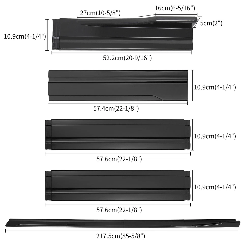 For Alfa Romeo Giulietta 147 159 Giulia Stelvio Side Skirt Rocker Panel Lip 2.2m - image 4 of 4