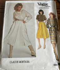 Vogue Vintage Paris Original Pattern 2855 Claude Montana UNCUT sz 16
