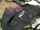 Leg Avenue 3 pc flower trimmed lace triangle top, tie side skirt & g-string, M/L — photo 10