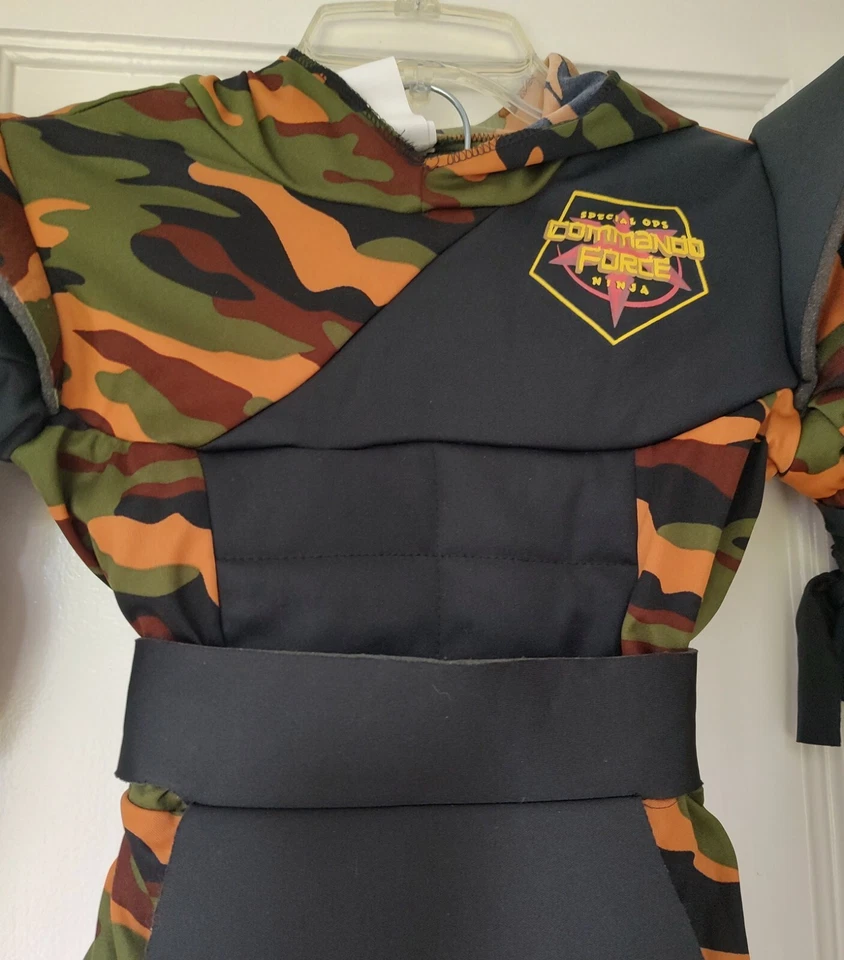 Disfraz Ninja Special Ops Niño Talla M (8-10) Top Camuflado con Capucha Pantalones Cinturón Sin Máscara Foto 3 de 4
