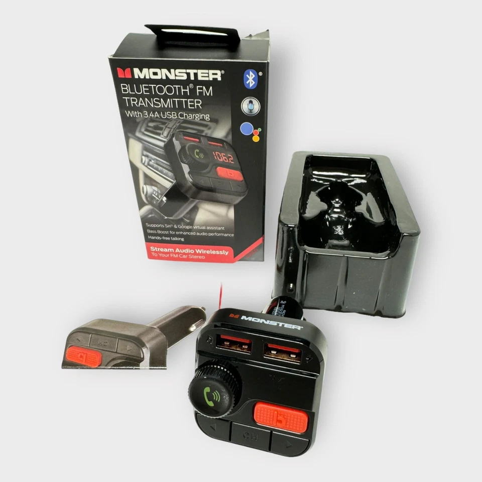 Monster LED Bluetooth Transmisor FM con Puertos de Carga USB de 3.4 Amp ENVÍO GRATIS Foto 2 de 4