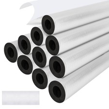 10 Pack Self-Adhesive Pipe Insulation Sleeve, Pre-Slit Foam Tube with Aluminu...