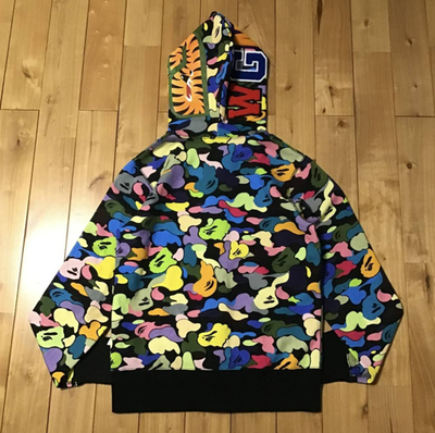 A Bathing Ape BAPE Shark Full Zip Hoodie Multi Camo Size JP/S Pre