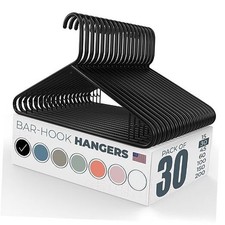 Plastic Hangers 30 Pack   Made in The USA   6lb Capacity Standard 30pk Black