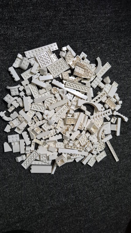 10 Ounces Of Legos All White Individual Bricks Assorted Pieces Shapes Basic