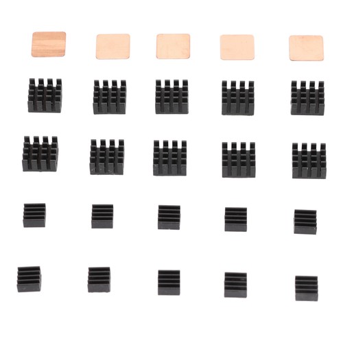 25Pcs Aluminum Heatsink Kit Good Heat Dissipation Wide Compatibility Heat AM - Afbeelding 18 van 22