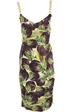 DOLCE & GABBANA PURPLE SATIN MIDI DRESS IT 40 UK 8