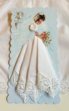 Lovely NEW LuRay Bridal White Handkerchief Keepsake Gift Card W Envelope 102