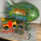 Teenage Mutant Ninja Turtles TMNT Party Wagon, Motorcycle, Blimp & Figure Lot