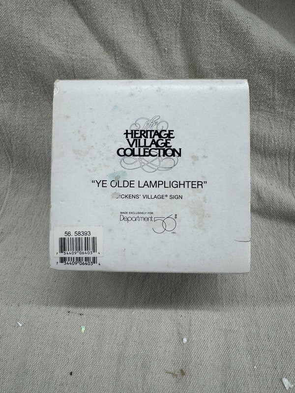 Dept 56 Ye Olde Lamplighter Dickens Village Sign #58393